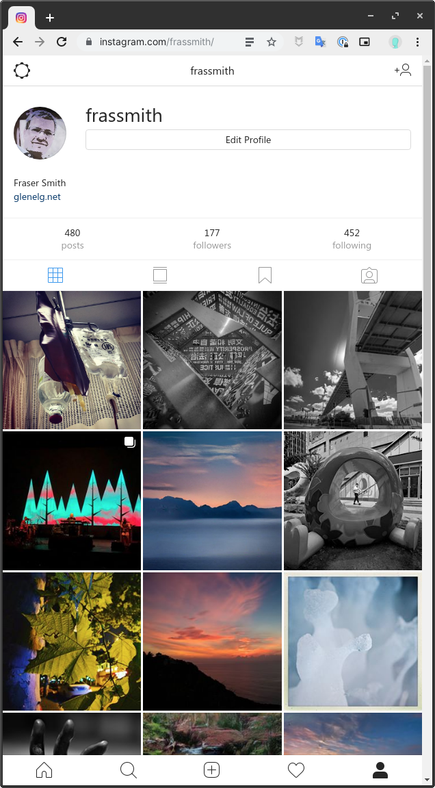 Screenshot of Instagram in Browser